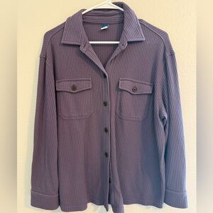 Old Navy Lavender purple button up Waffle Knit Shacket